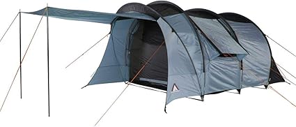 10T Outdoor Equipment Tunnelzelt Tienda de campaña Oslo para 5 Personas, Impermeable, 5000 mm, XXL, Cabina para Dormir, Unisex, Gris Azul TO5, 5 Personen-510x320x200 cm