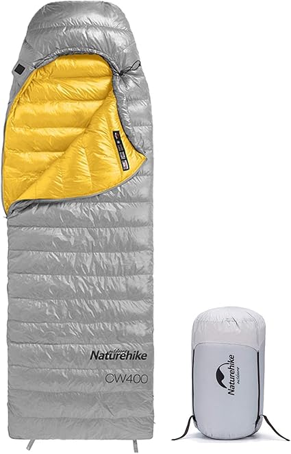 Naturehike Sacco a Pelo in Piuma d'oca -750FP, Caldo 4 stagioni in Inverno, portatile e ultraleggero con Speciale sacco a compressione per il campeggio