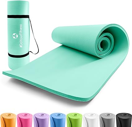 #DoYourFitness® Esterilla de fitness y yoga antideslizante | Para principiantes y avanzados | Grosor de 0,8cm a 2cm | Esterilla de gimnasia que no daña las articulaciones 183cm x 61cm o XXL 190cm x 100cm