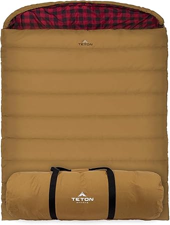 Teton Sports Size Flannel Lined Mammoth-Saco de Dormir con Forro de Franela, tamaño Queen, Color Verde, Unisex Adulto