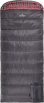 TETON Sports 18 Degree C Flannel Lined Left Zip Saco de Dormir con Cremallera Izquierda y Forro de Franela, Color Azul, Unisex