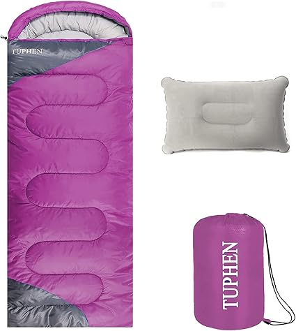 Saco de Dormir - 3-4 Estaciones Camping Sacos de Dormir para Adultos niños Niñas Niños - Saco de Dormir Compacto para Senderismo, Mochilero - Ligero Impermeable Packable Viaje Gear