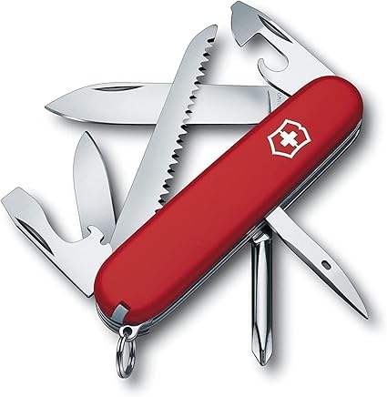 Victorinox Hiker - Cuchillo, Rojo, Acero inoxidable, 7 herramientas-13 funciones