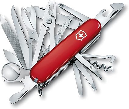 Victorinox, Swiss Champ, Navaja Multiuso Suiza, Cuchillo bolsillo, Regalo, 33 Funciones, Hoja grande, Sacacorchos