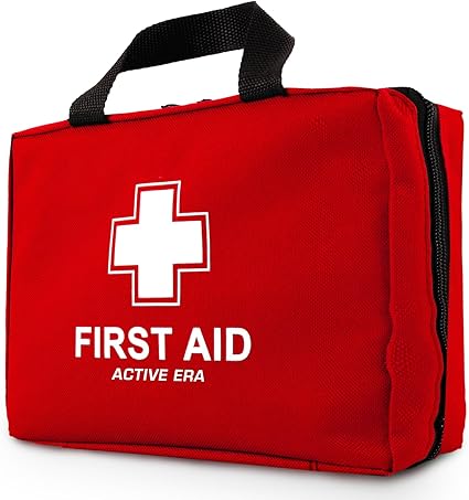 Active Era Botiquín de Primeros Auxilios de 90 Piezas con Hielo, Kit de Lavado de Ojos, Manta de Emergencia para el Hogar, Coche, la Montaña y la Oficina