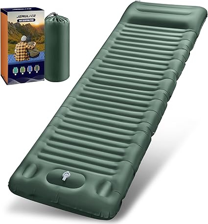 JEMULICE Esterilla Camping, Colchones Camping Autohinchable, Ultraligera, Colchón de Aire Hinchable para Camping, Portátil y Plegable, Almohadilla para Dormir de Acampada para Exteriores, Senderismo