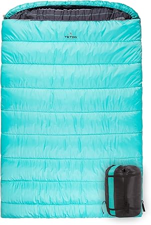 Teton Sports Size Flannel Lined Mammoth-Saco de Dormir con Forro de Franela, tamaño Queen, Color Verde, Unisex Adulto