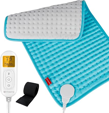 Comfytemp Manta Electrica Vestible, Manta Eléctrica para Espalda, Cuello, Hombros y Vientre, Almohadilla Térmica Eléctrica con 9 Configuraciones de Calor y Apagado Automático Lavable 30x60cm