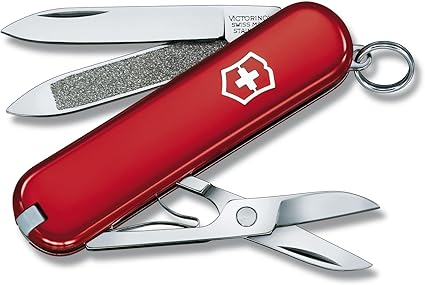 Victorinox, Classic, Navaja Multiuso Suiza, Cuchillo bolsillo, Regalo, 7 Funciones, Hoja pequeña, Lima de uñas