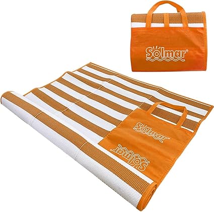 ISIGNO Manta Picnic Impermeable 90 x 180cm, Esterilla Playa Antiarena Plegable Portátil Alfombra Picnic Exterior con Asas para Parque, Acampar, Playa, Jardín, Senderismo,Amarillo
