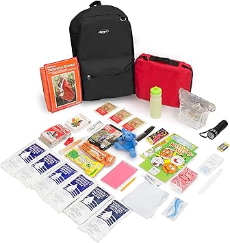 Emergency Zone - Keep-Me-Safe - Kit de supervivencia de emergencia para niños de lujo de 72 horas - Negro
