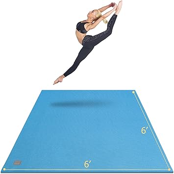 GXMMAT Esterilla de yoga grande de 6 x 6 x 7 mm, gruesas alfombrillas de entrenamiento para el suelo del gimnasio en casa, extra ancha y gruesa, antideslizante, resistente a la rapidez, alfombrilla