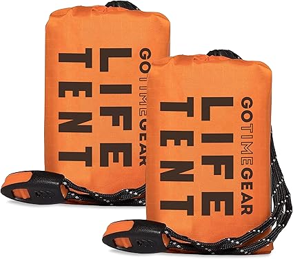 Go Time Gear Life Tent - Tienda de campaña de Supervivencia de Emergencia para 2 Personas, Uso como Tienda de Supervivencia, Refugio de Emergencia, Tienda de Tubo, Lona de Supervivencia, Incluye