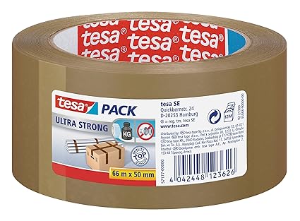tesa Ultrastrong 57177-00000 Cinta Adhesiva, 66 x 50 mm, Marrón
